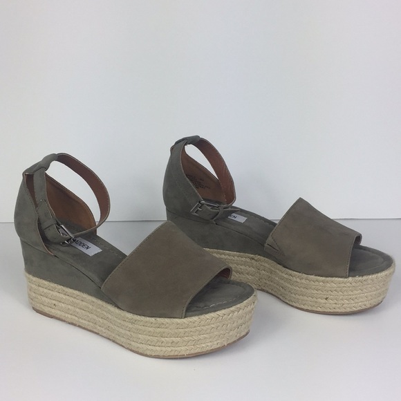 Steve Madden Shoes - Steve Madden Leather Espadrille Wedge Sandal-Sz 9